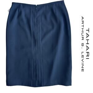 Arthur S. Levine Tahari Black Business Skirt Rear Vent Detail 6 NEW medium suit